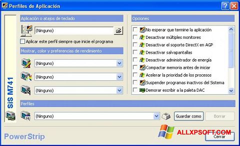 Petikan skrin PowerStrip untuk Windows XP
