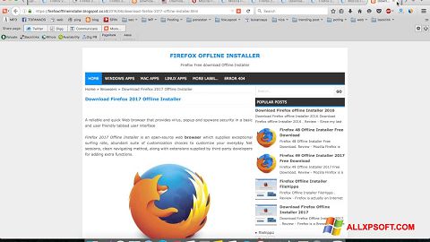 Petikan skrin Mozilla Firefox Offline Installer untuk Windows XP