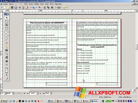 Petikan skrin Scribus untuk Windows XP