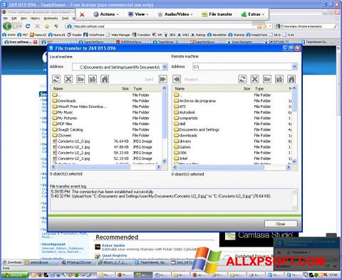 Petikan skrin TeamViewer untuk Windows XP