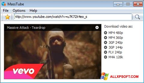 Petikan skrin MassTube untuk Windows XP