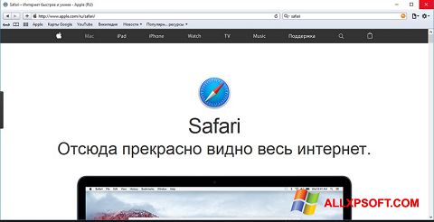 Petikan skrin Safari untuk Windows XP
