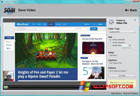 Petikan skrin Screencast-O-Matic untuk Windows XP