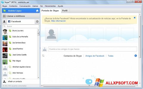 Petikan skrin Skype Beta untuk Windows XP