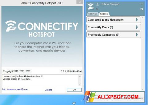 Petikan skrin Connectify Pro untuk Windows XP