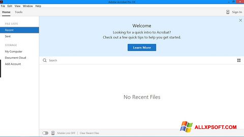 Petikan skrin Adobe Acrobat Pro untuk Windows XP