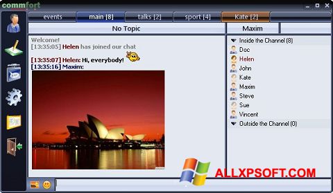 Petikan skrin CommFort untuk Windows XP