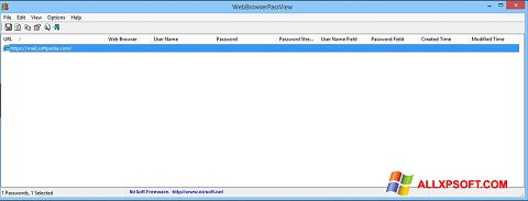 Petikan skrin WebBrowserPassView untuk Windows XP