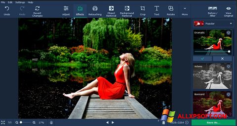 Petikan skrin Movavi Photo Editor untuk Windows XP