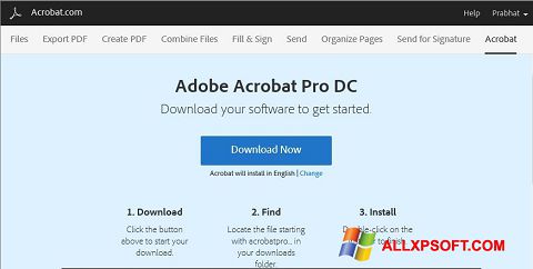 Petikan skrin Adobe Acrobat untuk Windows XP