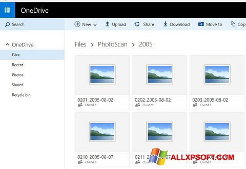 Petikan skrin OneDrive untuk Windows XP