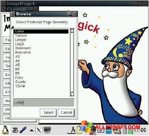 Petikan skrin ImageMagick untuk Windows XP