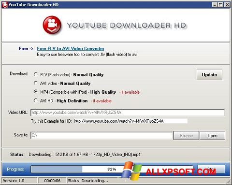 Petikan skrin Youtube Downloader HD untuk Windows XP