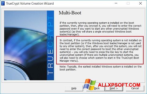 Petikan skrin MultiBoot untuk Windows XP