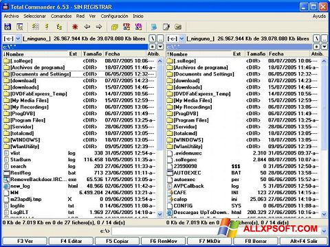 Petikan skrin Total Commander untuk Windows XP