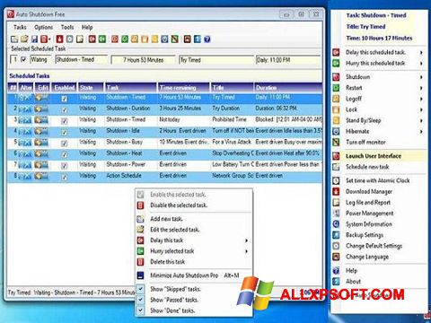 Petikan skrin Auto ShutDown untuk Windows XP